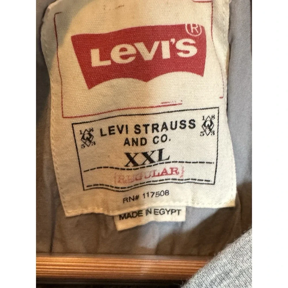 Levi's Long Sleeve Henley T-Shirt Men's Size 2XL Gray Camping Hiking Soft Cotton